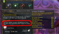 dungeon finder - daily dungeon - seven dungeons a week